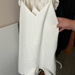 ZARA WHITE DENIM ROMPER NWT